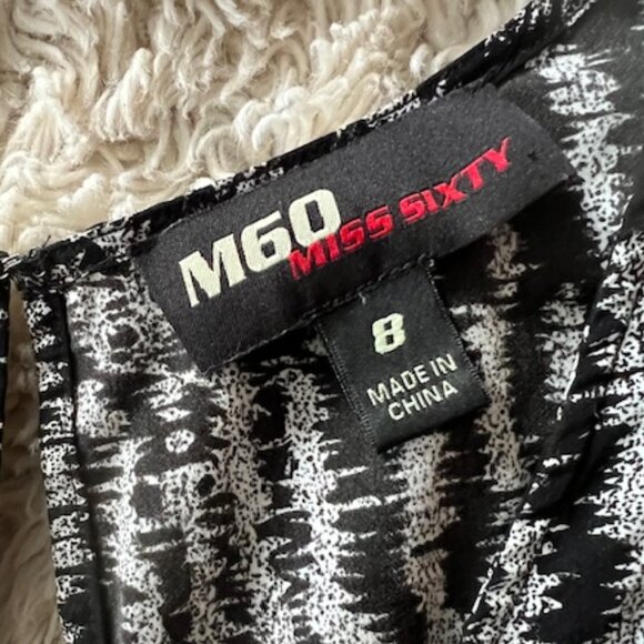 Miss Sixty M60 Black Grey Pink Color Block Y2K Dress Size 8 - Picture 5 of 6